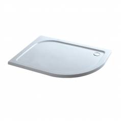 Offset Quadrant Stone Shower Enclosure Tray - 900x760mm Left 